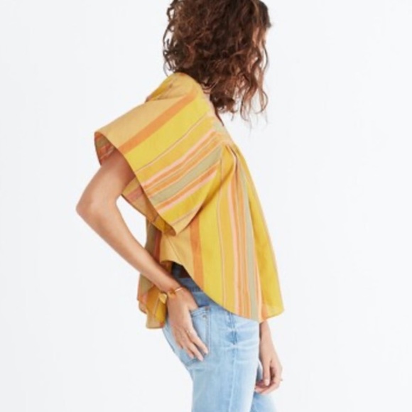 MADEWELL Striped Butterfly Top Multi Color Boho Cotton Lightweight Size XS - Picture 4 of 11